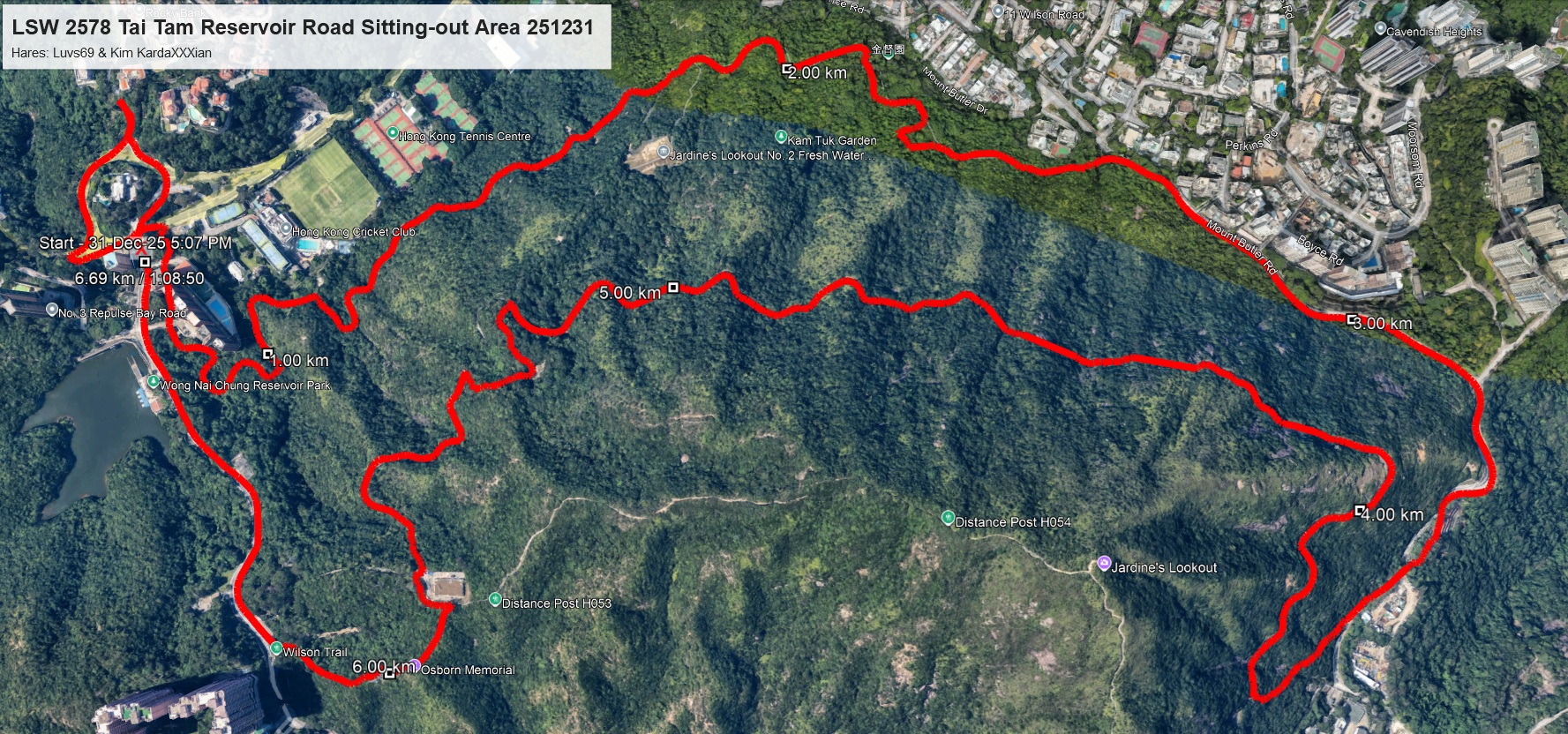Tai Tam Reservoir Road Sitting-out Area 251231 6.69km